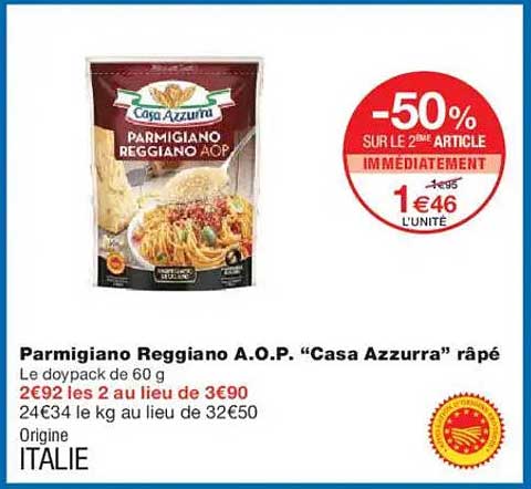 Parmigiano Reggiano A.O.P. "Casa Azzurra" râpé