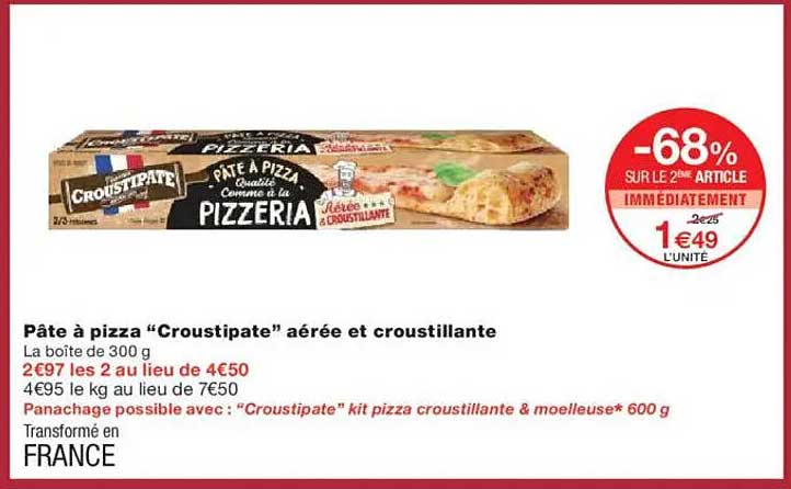 Pâte à pizza “Croustipate” aérée et croustillante