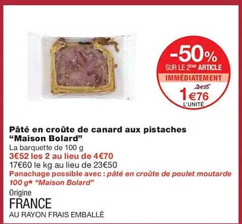 Pâté en croûte de canard aux pistaches "Maison Bolard"