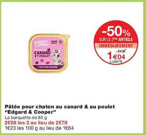 Pâtée pour chaton au canard & au poulet “Edgard & Cooper”