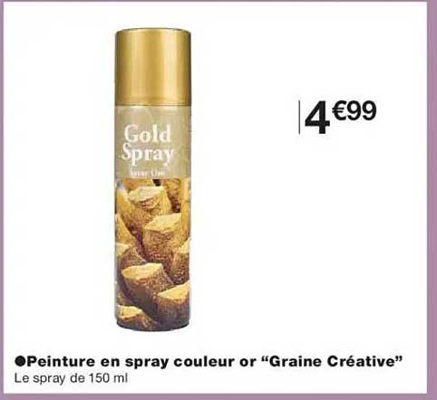 Peinture en spray couleur or “Graine Créative”