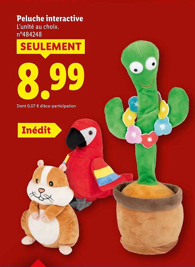 Peluche interactive L’unité au choix. n°484248