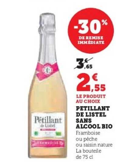PETILLANT DE LISTEL SANS ALCOOL BIO