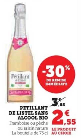 PETILLANT DE LISTEL SANS ALCOOL BIO