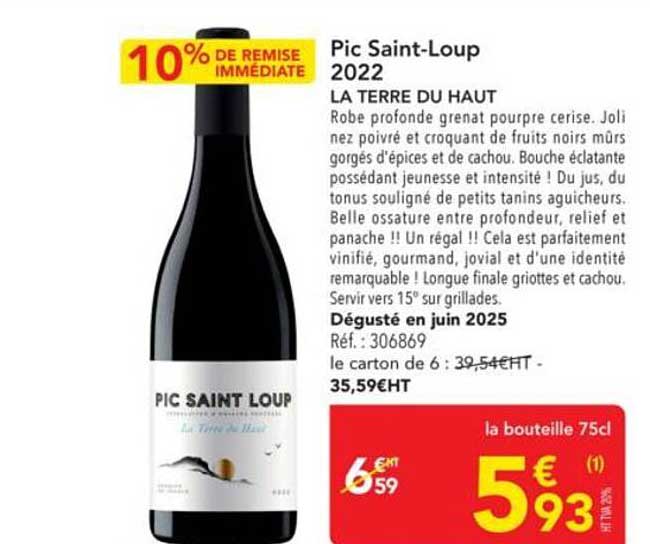 Pic Saint-Loup 2022 La Terre du Haut