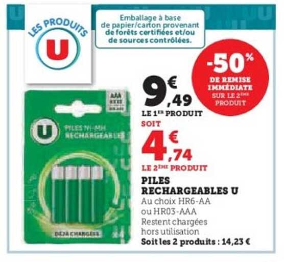PILES RECHARGEABLES U