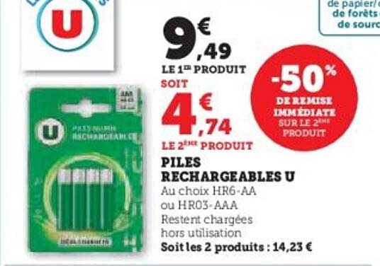 PILES RECHARGEABLES U