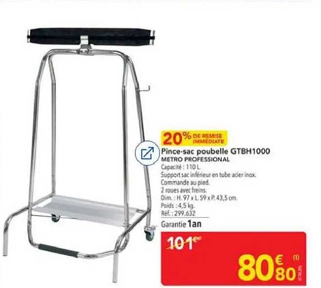 Pince-sac poubelle GTBH1000 METRO PROFESSIONAL