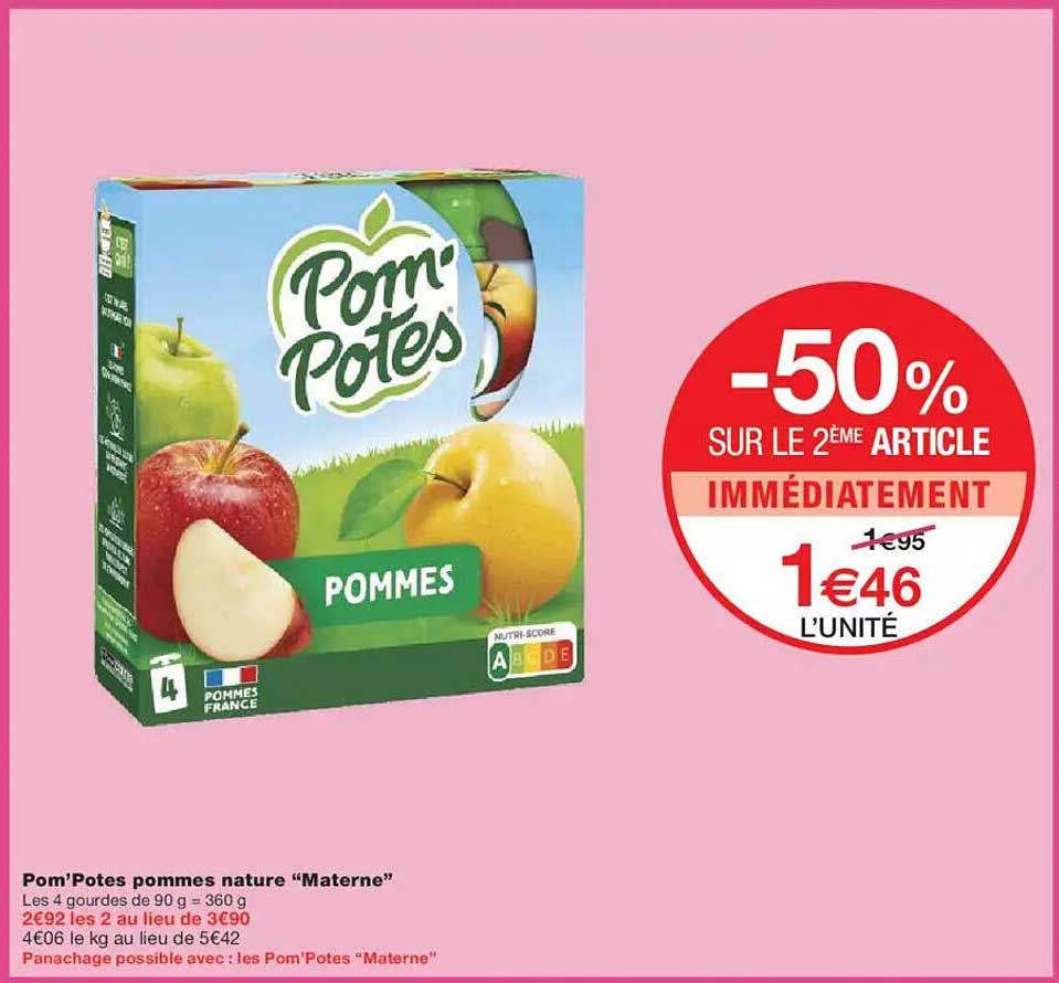 Pom'Potes pommes nature “Materne”