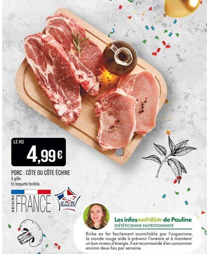 PORC : CÔTE OU CÔTE ÉCHINE