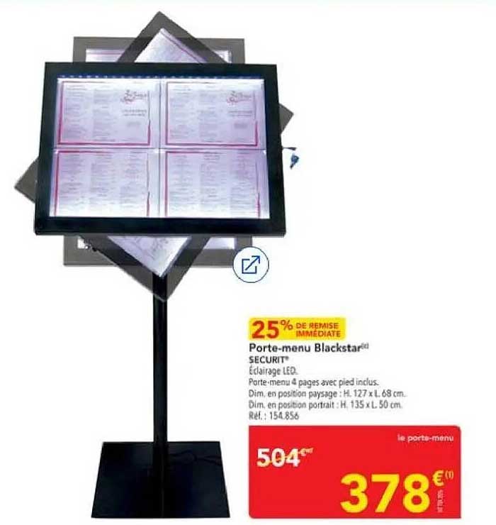 Porte-menu Blackstar® SECURIT®