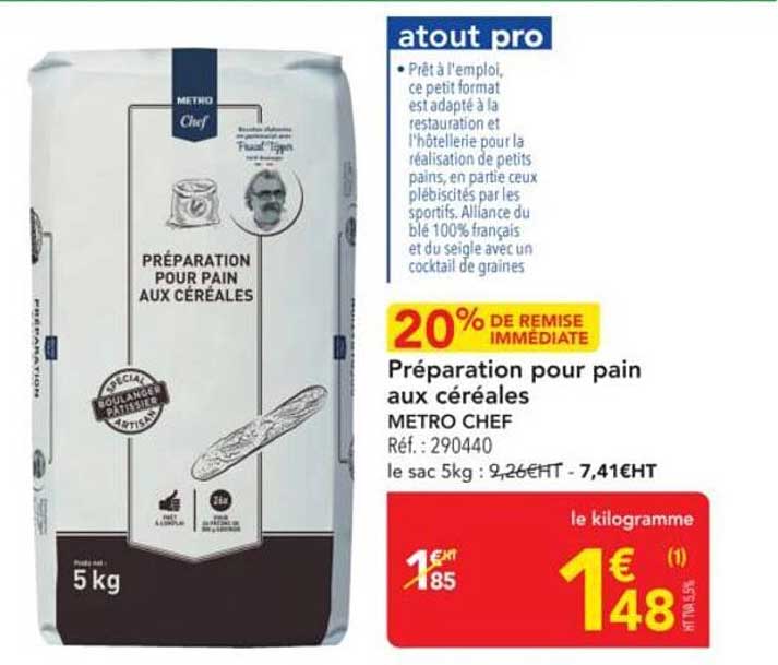 Préparation pour pain aux céréales