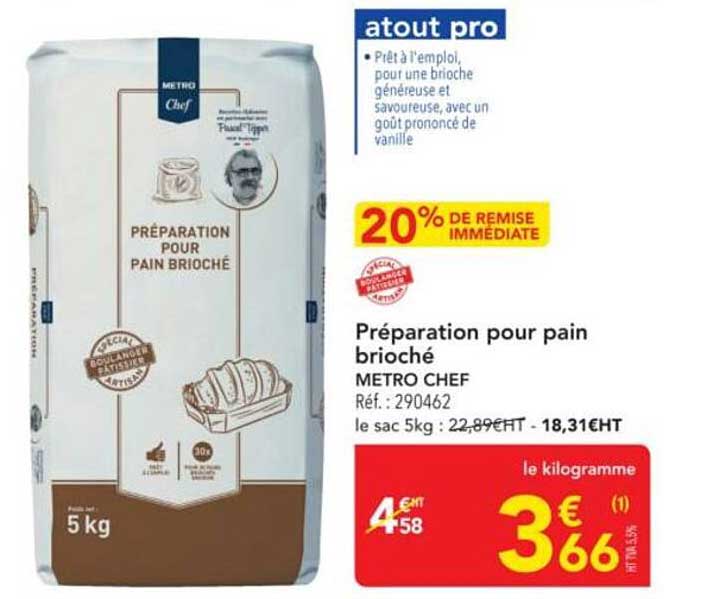 Préparation pour pain brioché
