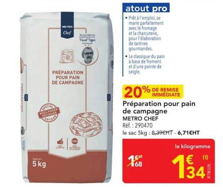 Préparation pour pain de campagne