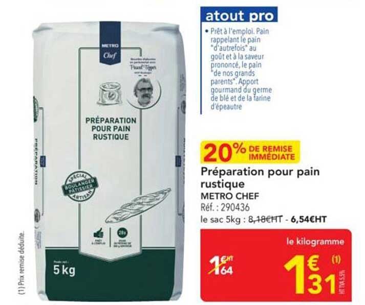 Préparation pour pain rustique