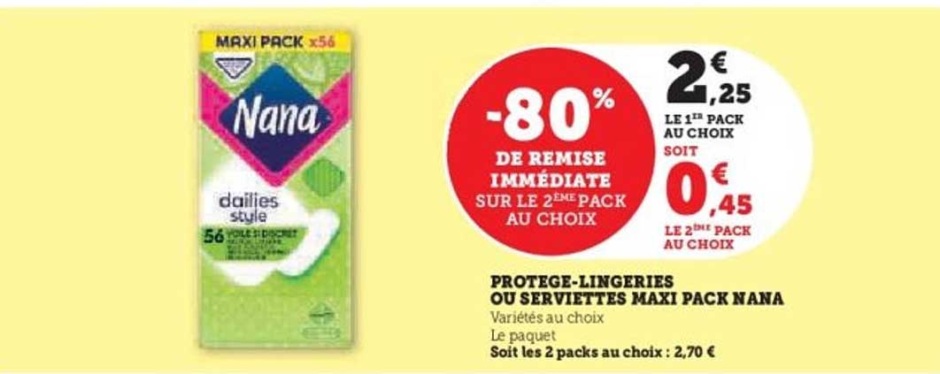 PROTEGE-LINGERIES OU SERVIETTES MAXI PACK NANA