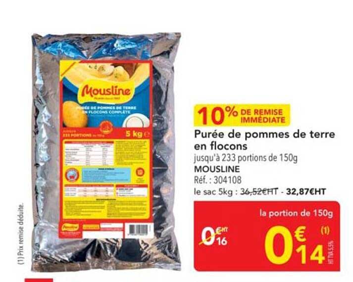 Purée de pommes de terre en flocons