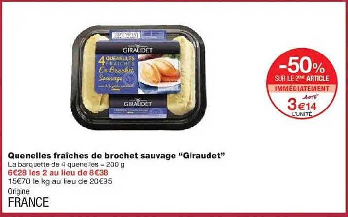 Quenelles fraîches de brochet sauvage “Giraudet”