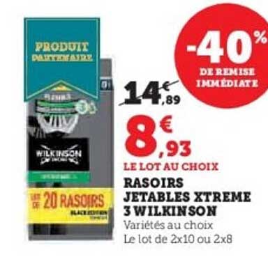 RASOIRS JETABLES XTREME 3 WILKINSON