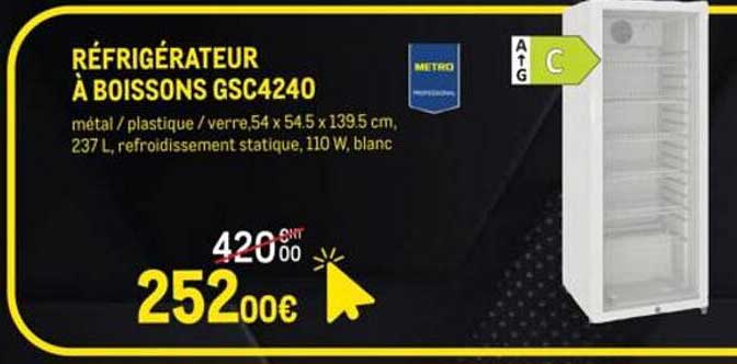 RÉFRIGÉRATEUR À BOISSONS GSC4240