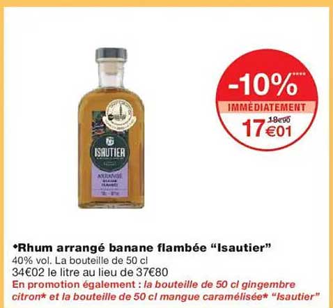 Rhum arrangé banane flambée “Isautier”