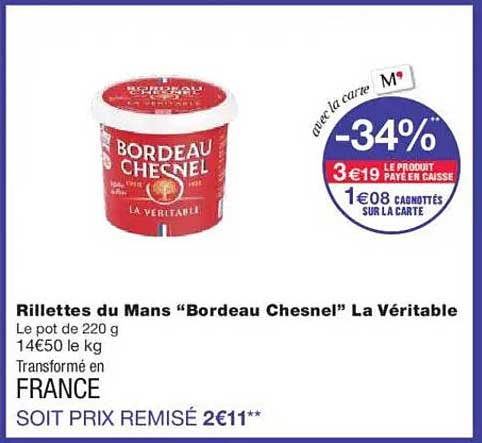 Rillettes du Mans "Bordeau Chesnel" La Véritable
