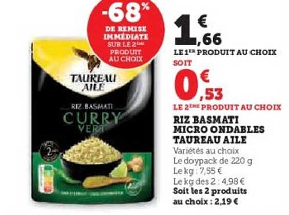 RIZ BASMATI MICRO ONDABLES TAUREAU AILE
