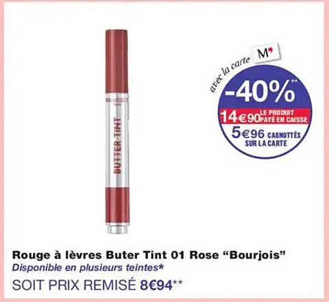 Rouge à lèvres Buter Tint 01 Rose “Bourjois”