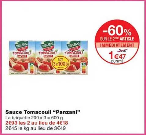 Sauce Tomacouli “Panzani”