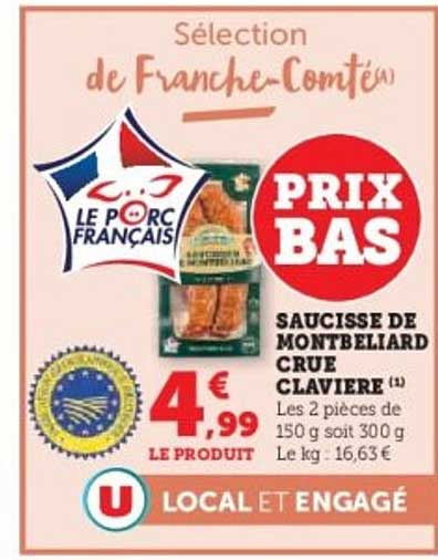 Saucisse de Montbéliard Crue Clavière