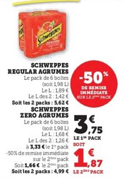 SCHWEPPES REGULAR AGRUMES & SCHWEPPES ZERO AGRUMES