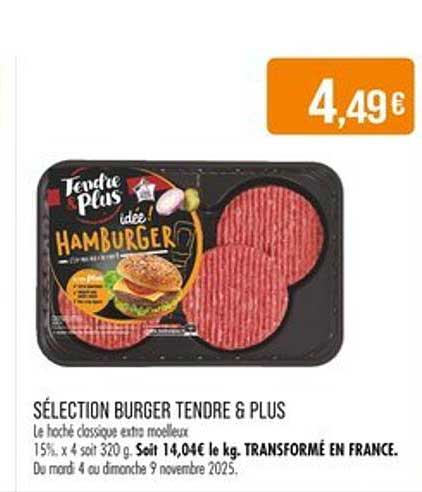 SÉLECTION BURGER TENDRE & PLUS