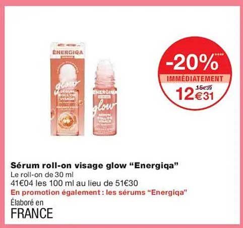 Sérum roll-on visage glow “Energiqa”
