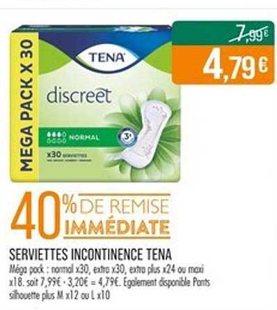 SERVIETTES INCONTINENCE TENA