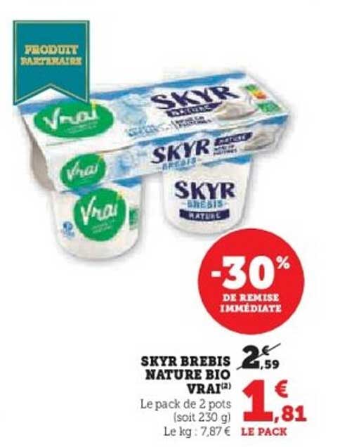 SKYR BREBIS NATURE BIO VRAI