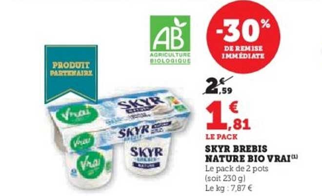 SKYR BREBIS NATURE BIO VRAI