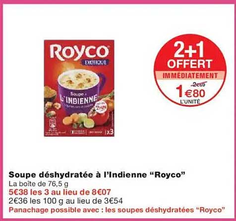 Soupe déshydratée à l’Indienne “Royco”