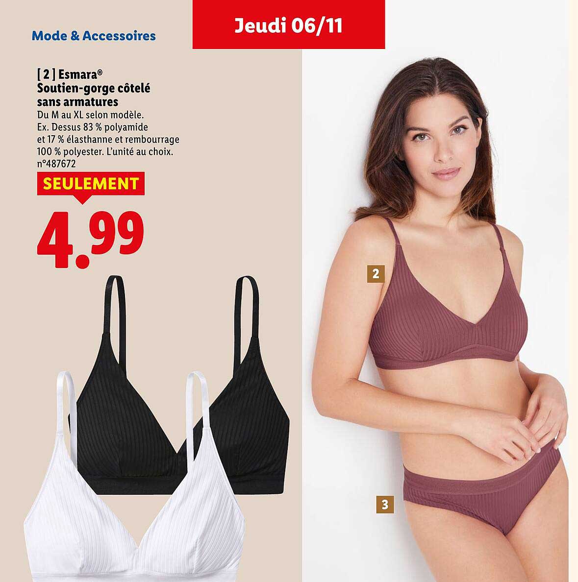 Soutien-gorge côtelé sans armatures Esmara®