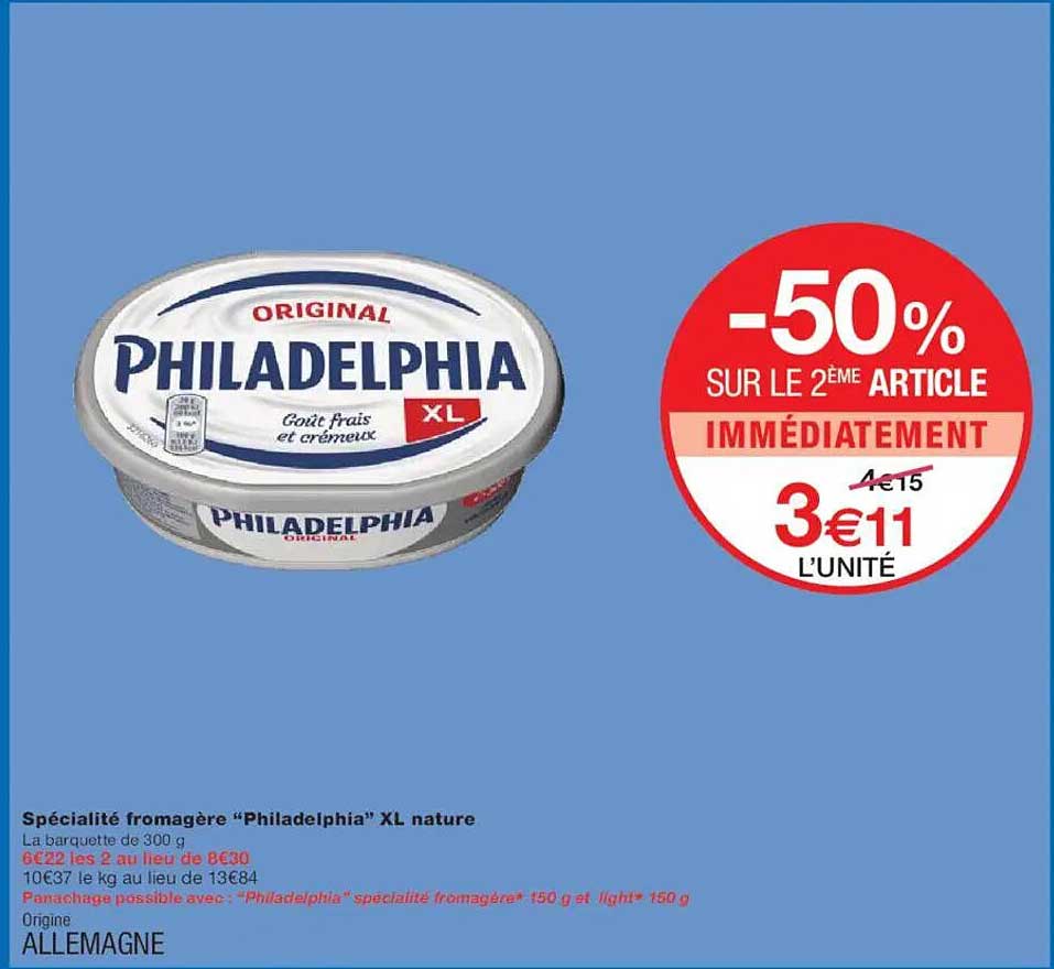 Spécialité fromagère "Philadelphia" XL nature