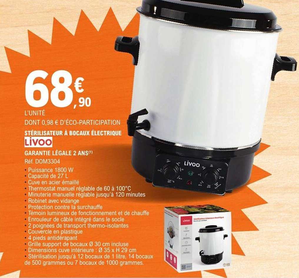 Sterilisateur Bocaux Electrique Leclerc