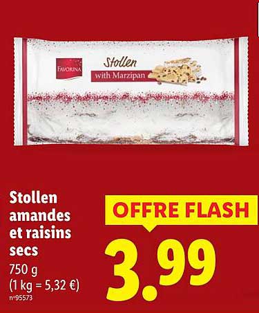 Stollen amandes et raisins secs