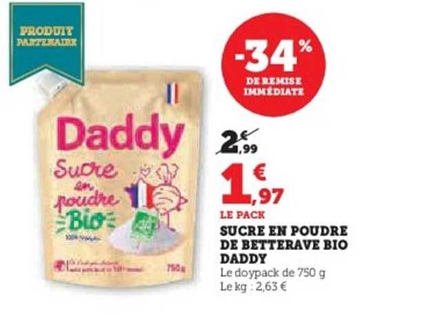 SUCRE EN POUDRE DE BETTERAVE BIO DADDY