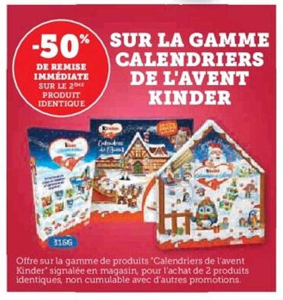 SUR LA GAMME CALENDRIERS DE L'AVENT KINDER