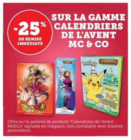 SUR LA GAMME CALENDRIERS DE L'AVENT MC & CO