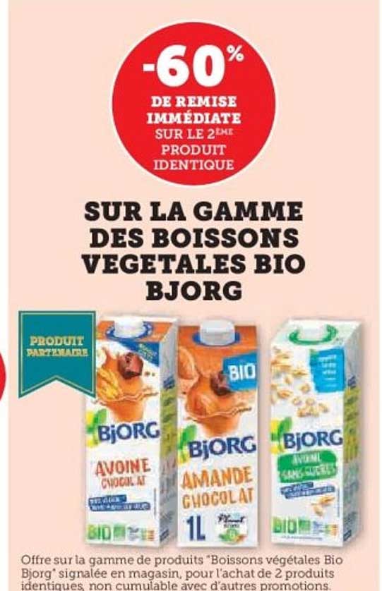 SUR LA GAMME DES BOISSONS VEGETALES BIO BJORG