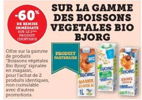 SUR LA GAMME DES BOISSONS VEGETALES BIO BJORG