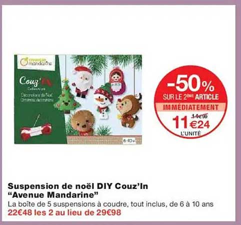 Suspension de noël DIY Couz’In “Avenue Mandarine”