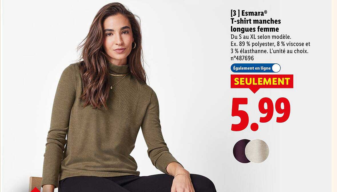 T-shirt manches longues femme Esmara®