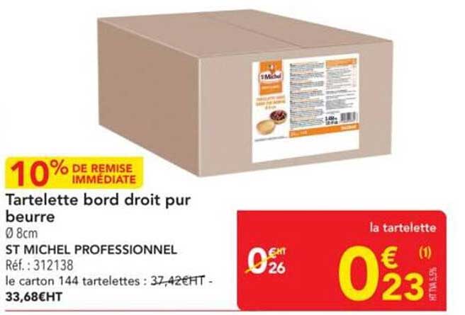 Tartelette bord droit pur beurre