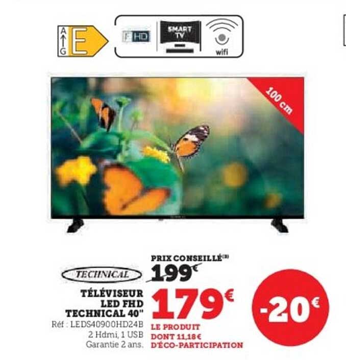 TÉLÉVISEUR LED FHD TECHNICAL 40"
